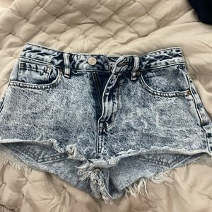 PacSun acid wash denim shorts